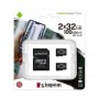 Kingston 2x 32GB Micro SDHC Canvas Select Plus Class10 UHS-I + Adaptador SDCS2/32GB-2P1A